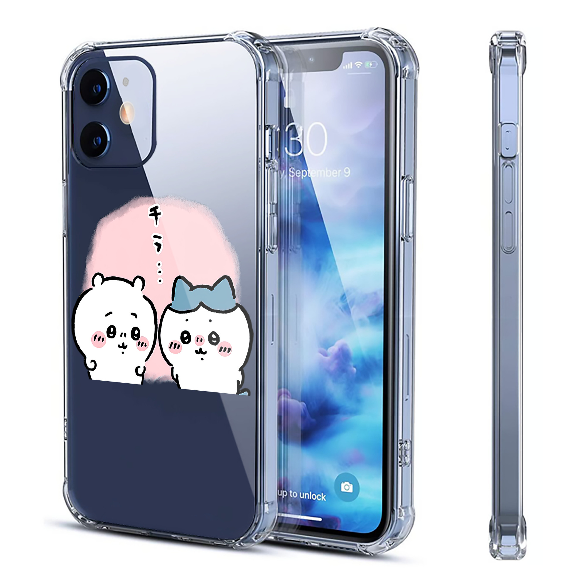 （画像用） ちいかわ ハチワレ Chii-kawa hachiware 【iPhone 12シリーズ対応】透明スマホケース（クリアソフトケース）